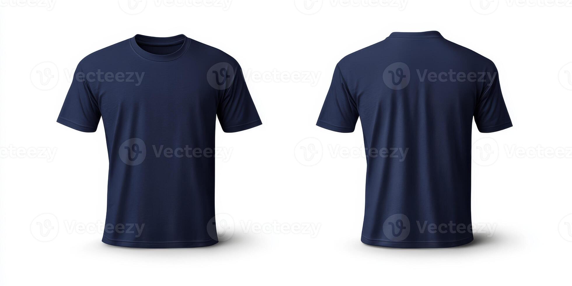 This navy blue tshirt mockup features a sleek, minimalistic design ideal for casual fashion lovers, apparel branding, and retail ads targeting style and comfortseeking consumers photo