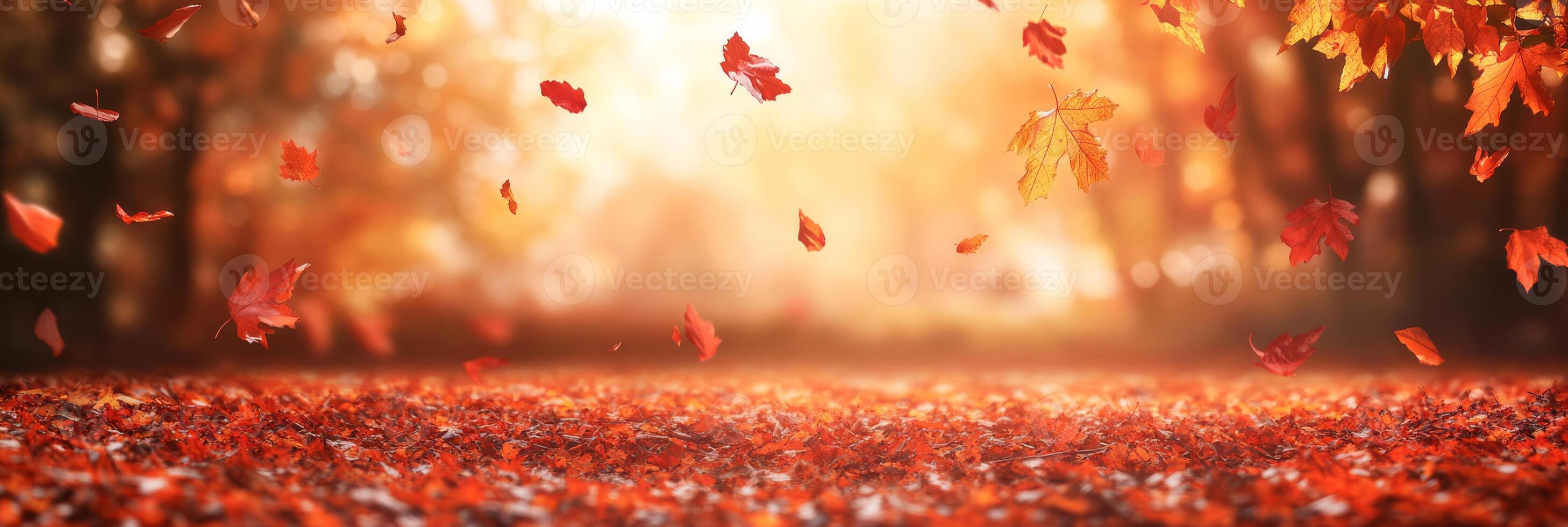 A beautiful autumn scene with vibrant orange and red leaves creates a warm ambiance. This serene park is ideal for appreciating falls breathtaking beauty, inviting everyone to enjoy its splendor photo