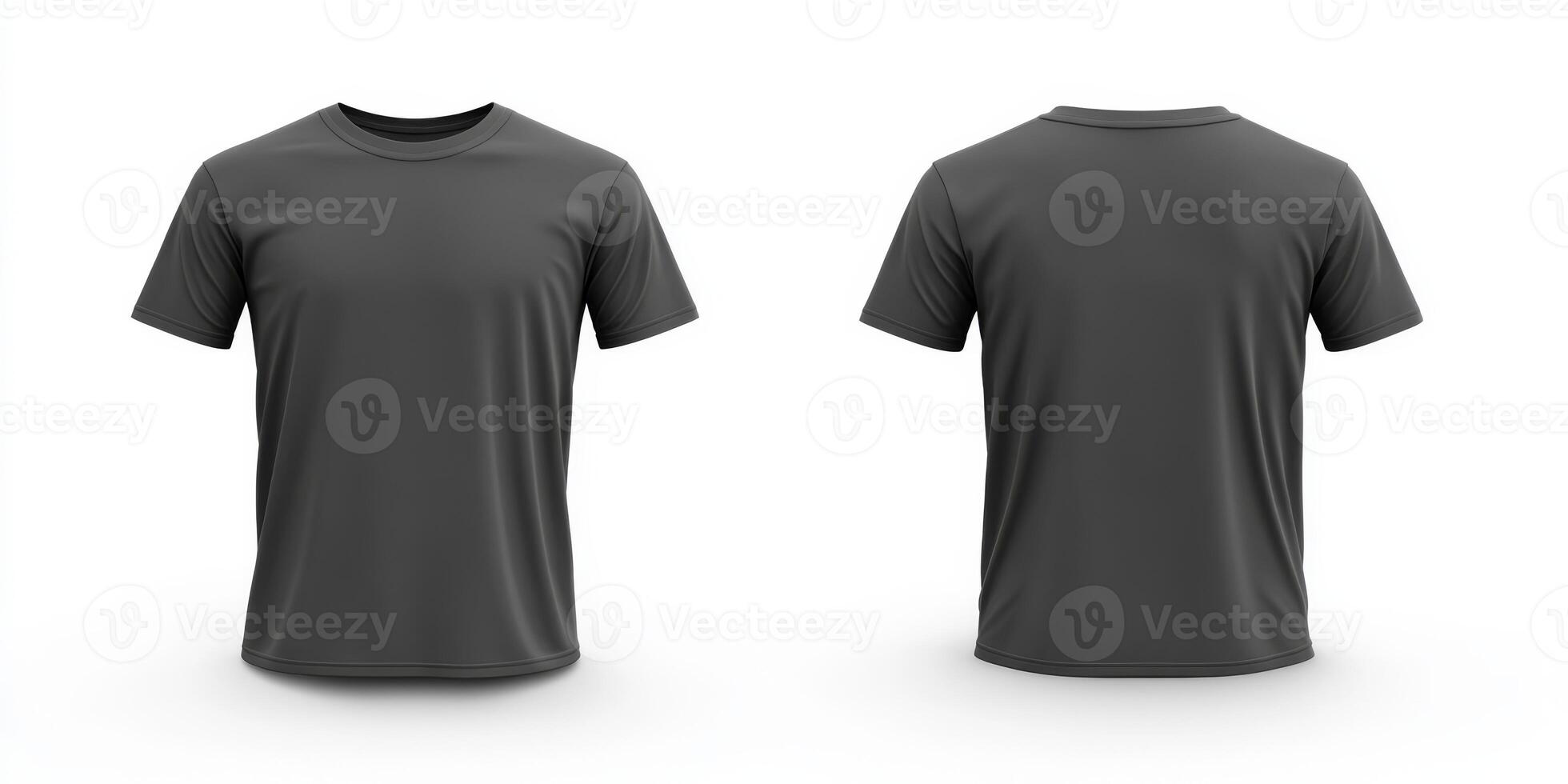 This is a versatile black tshirt mockup that showcases both the front and back views of the tshirt. It is ideal for a variety of uses such as designs, presentations, or promotional materials photo