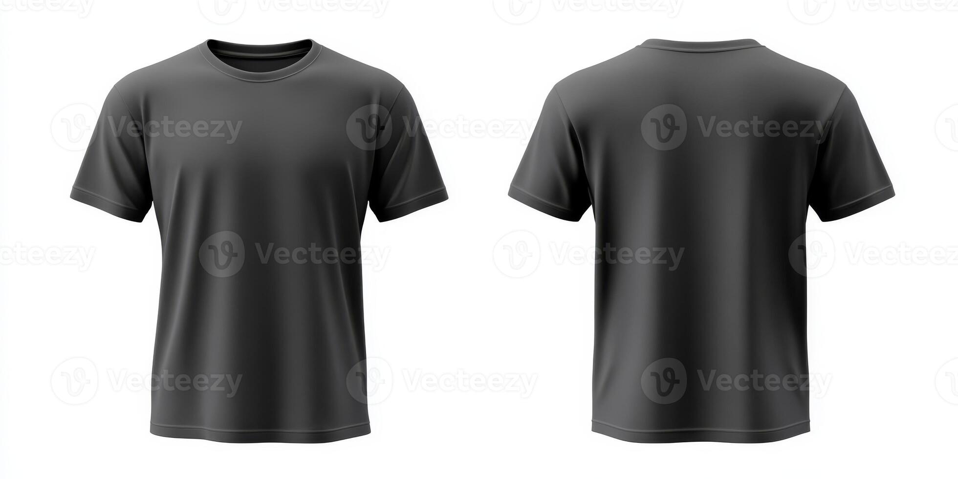 This fashionable black tshirt mockup presents both front and back views, making it perfect for a variety of design projects that seek to add an impressive and unique touch in apparel presentations photo
