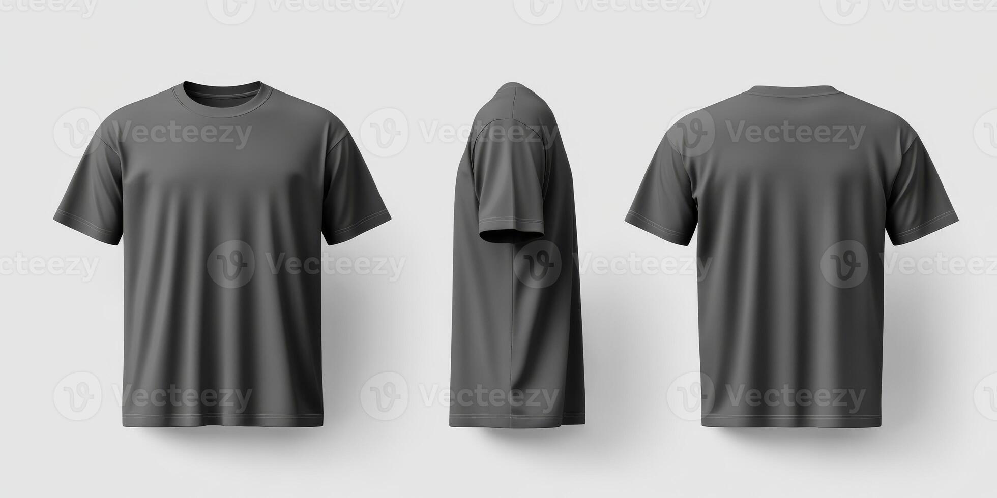 This is a versatile and incredibly stylish dark tshirt mockup that effectively showcases a wrinkled texture along with a classic design ideal for casual wear and daily styling needs photo