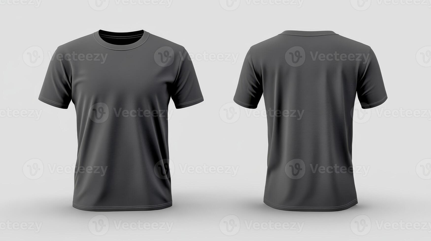 This is a versatile gray tshirt mockup that elegantly showcases both the front and back views, making it an ideal choice for effectively presenting a variety of casual apparel designs photo