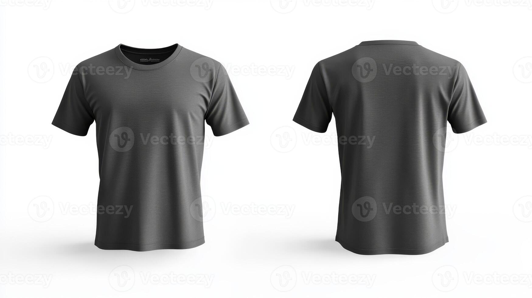 This mockup showcases a basic, wrinkled sport jersey tshirt presented in a versatile dark color, effectively displaying both the front and back views which are essential for apparel design photo