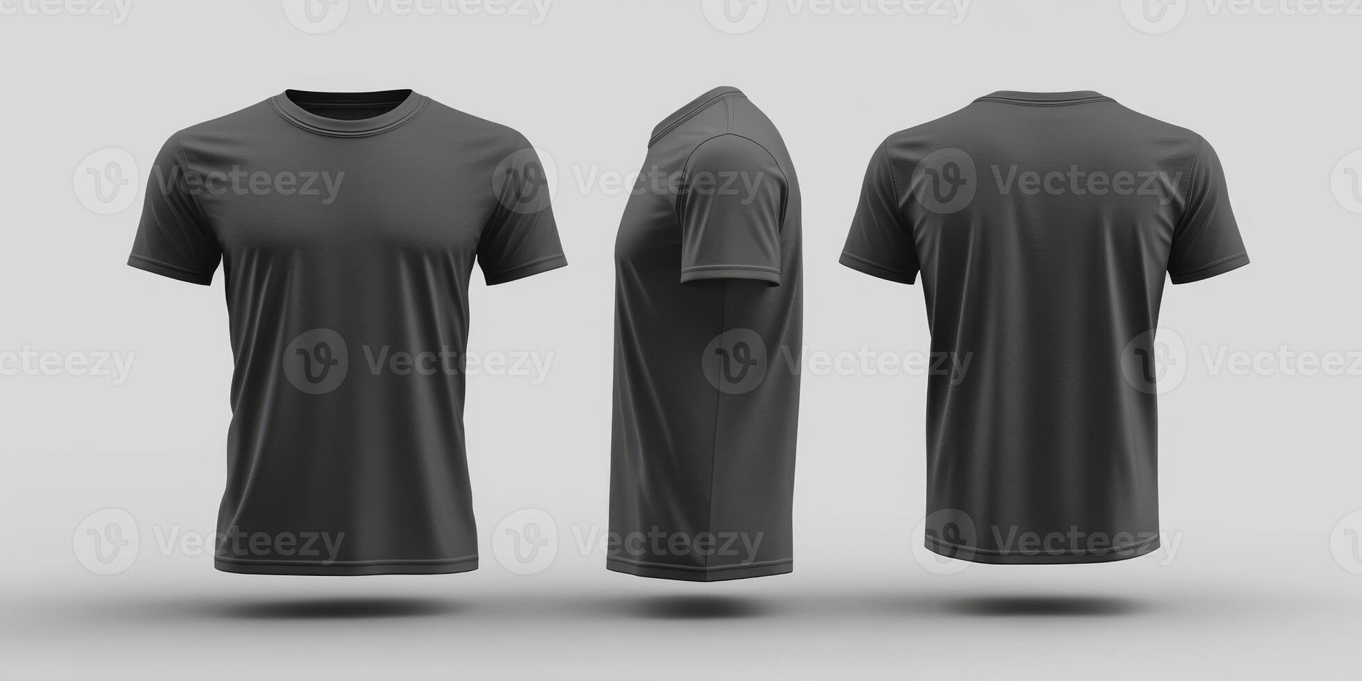 This is a versatile and highquality mens cotton tshirt mockup that showcases not only the front view but also the side and back views, making it ideal for both branding and apparel design purposes photo