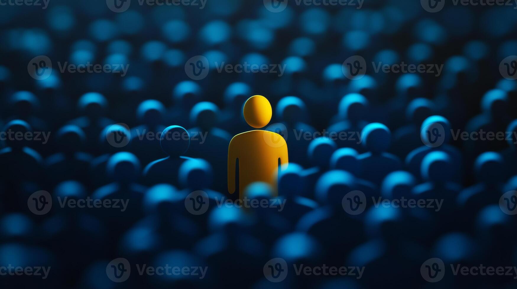 A visually engaging representation of the recruitment process highlights a unique candidate among diverse applicants, symbolizing the careful search for the ideal fit in hiring practices photo