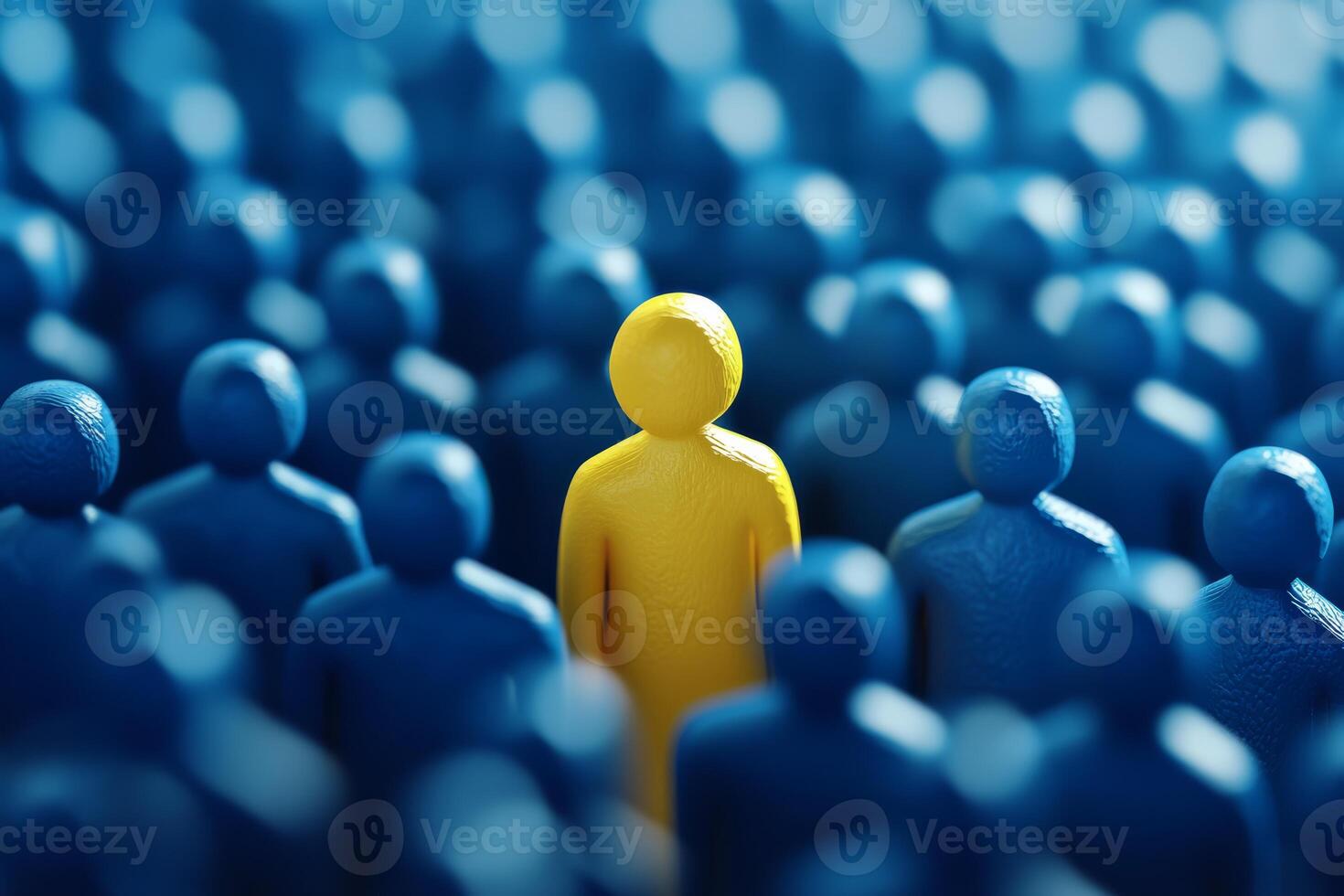 This image represents and symbolizes the entire recruitment process, emphasizing the search for unique and exceptional talent among a vast pool of candidates for various job opportunities available photo