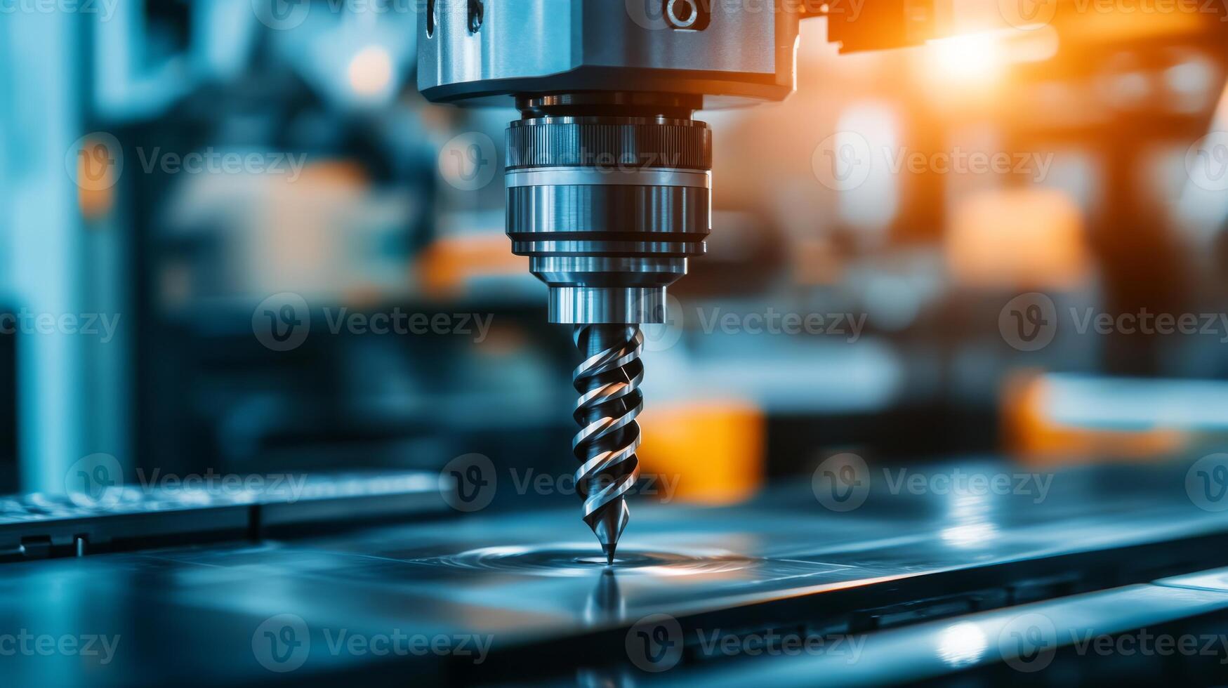 This image shows a closeup of a specialized drill bit designed for highprecision metalworking and intricate machining tasks in industrial workshops within the manufacturing sector photo