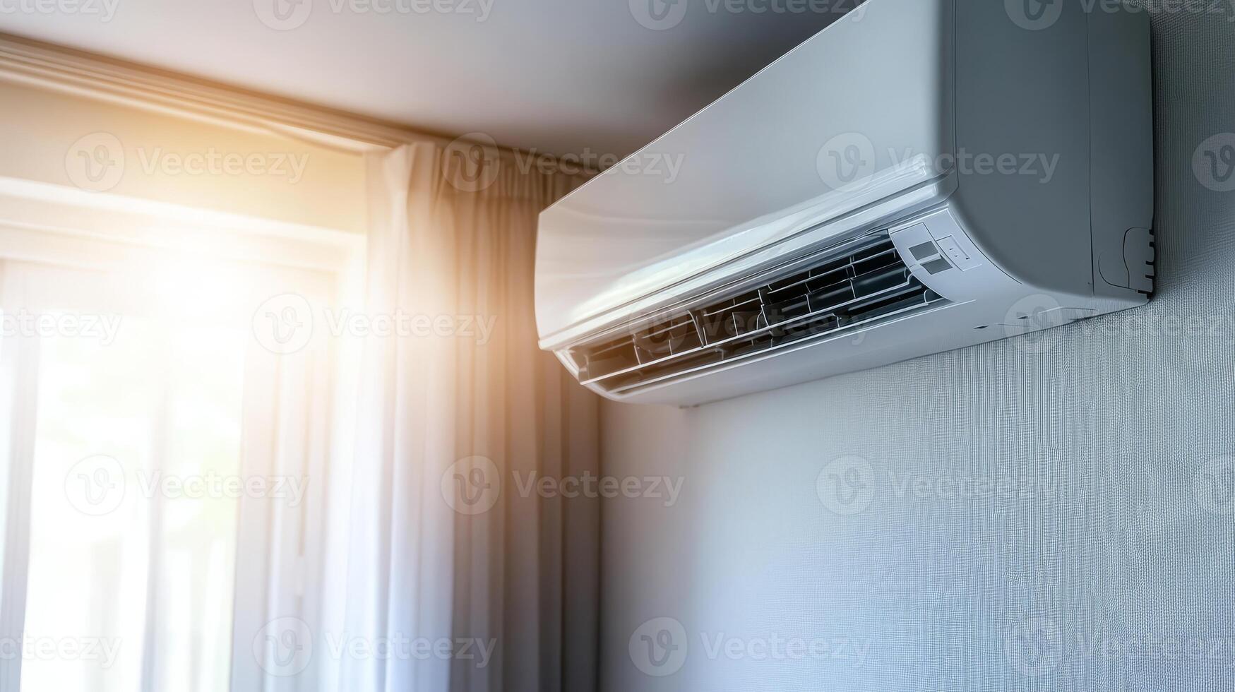 Discover and explore a stylish and energyefficient HVAC air conditioning unit, expertly designed to cool indoor spaces, ensuring home comfort and satisfaction during any season of the year photo