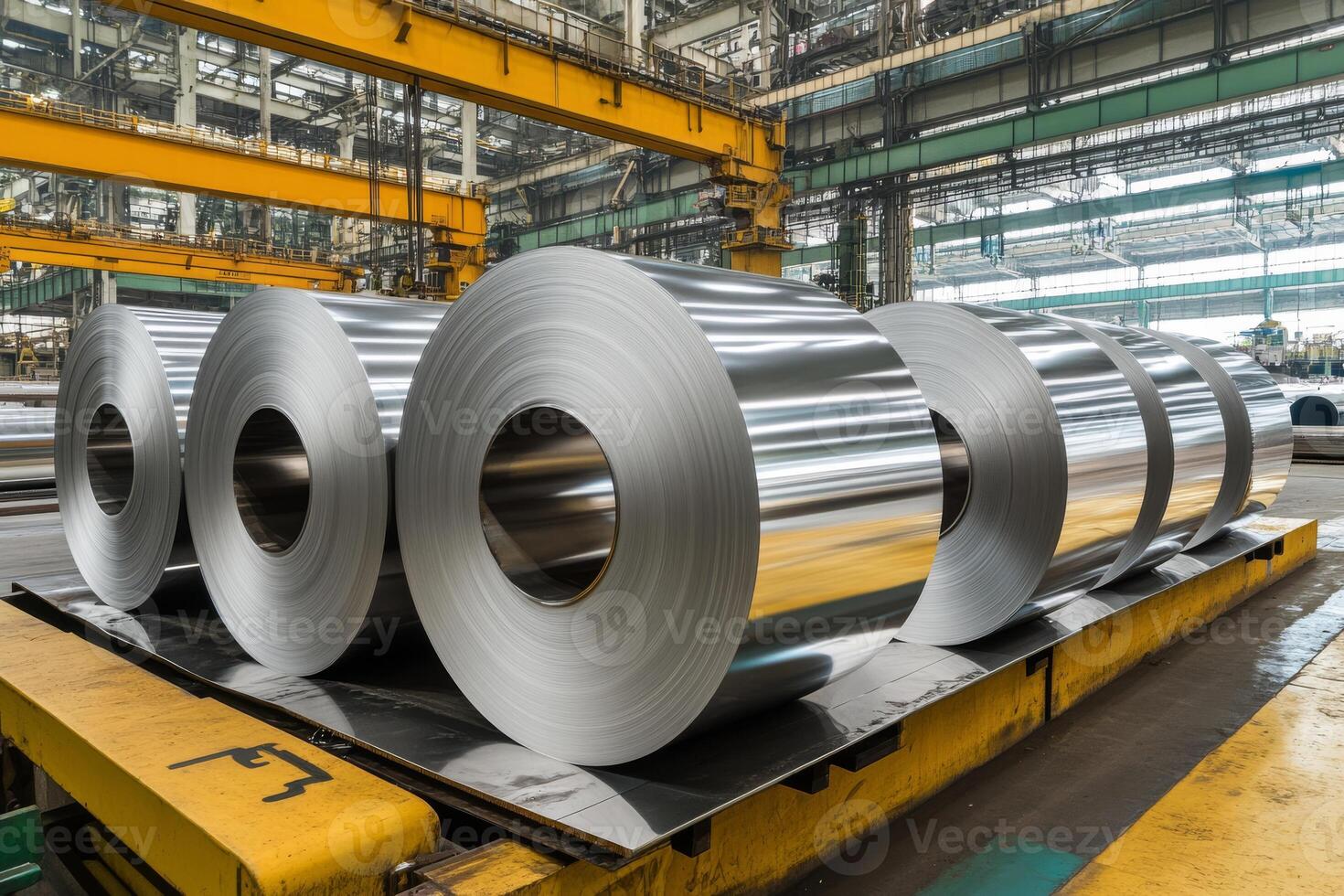This image showcases stainless steel sheets being processed in a stateoftheart facility, highlighting innovative techniques and advancements in metalworking and industrial production photo