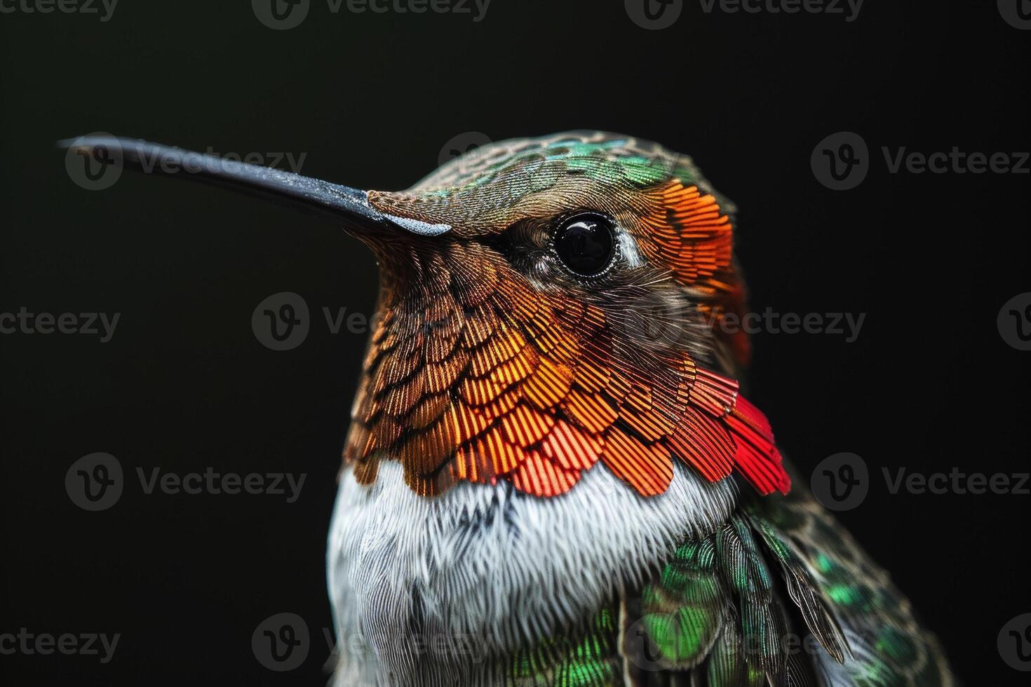 The hummingbird in studio isolated on black background photo