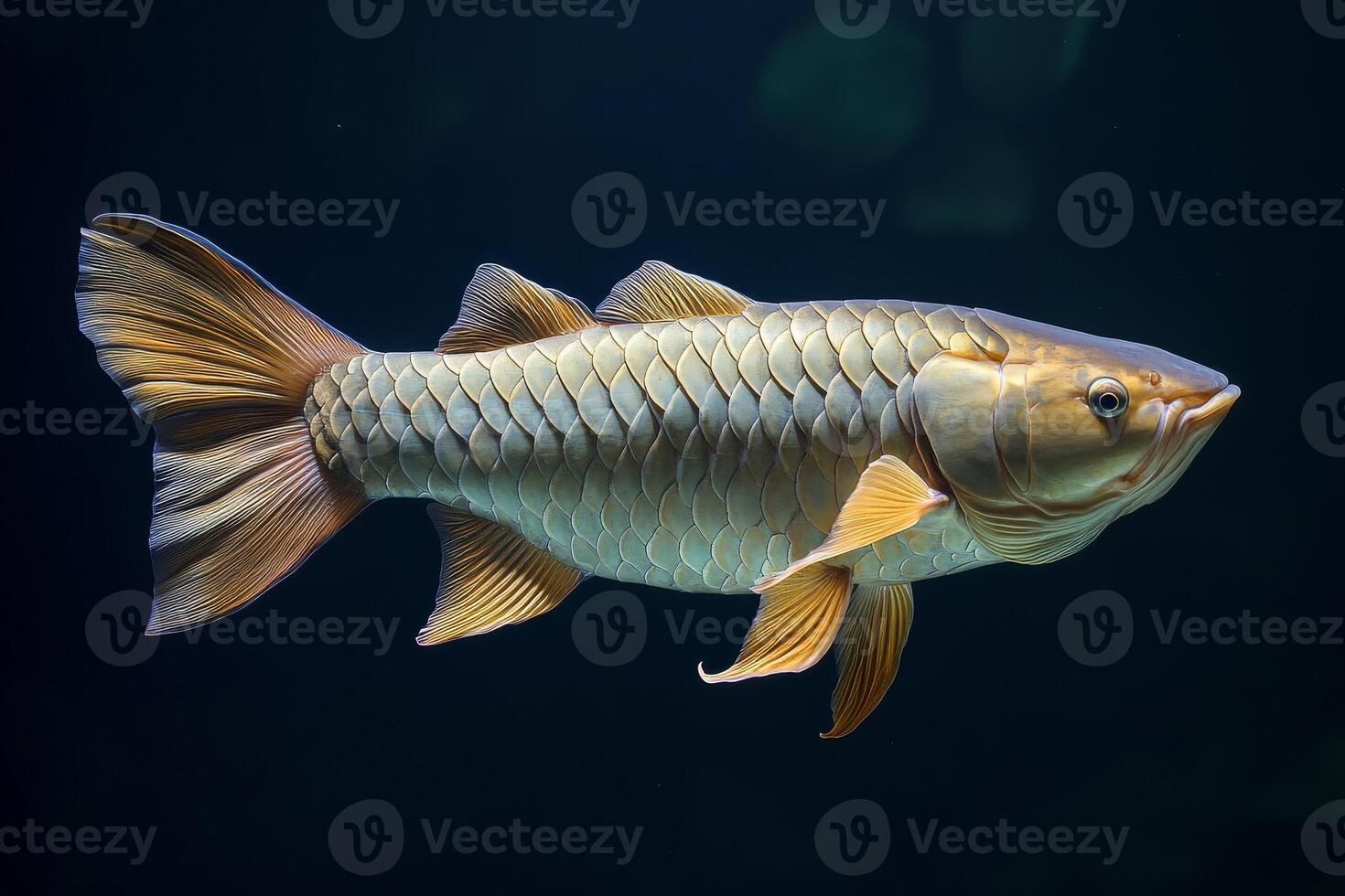A large gold fish swimming in the water photo