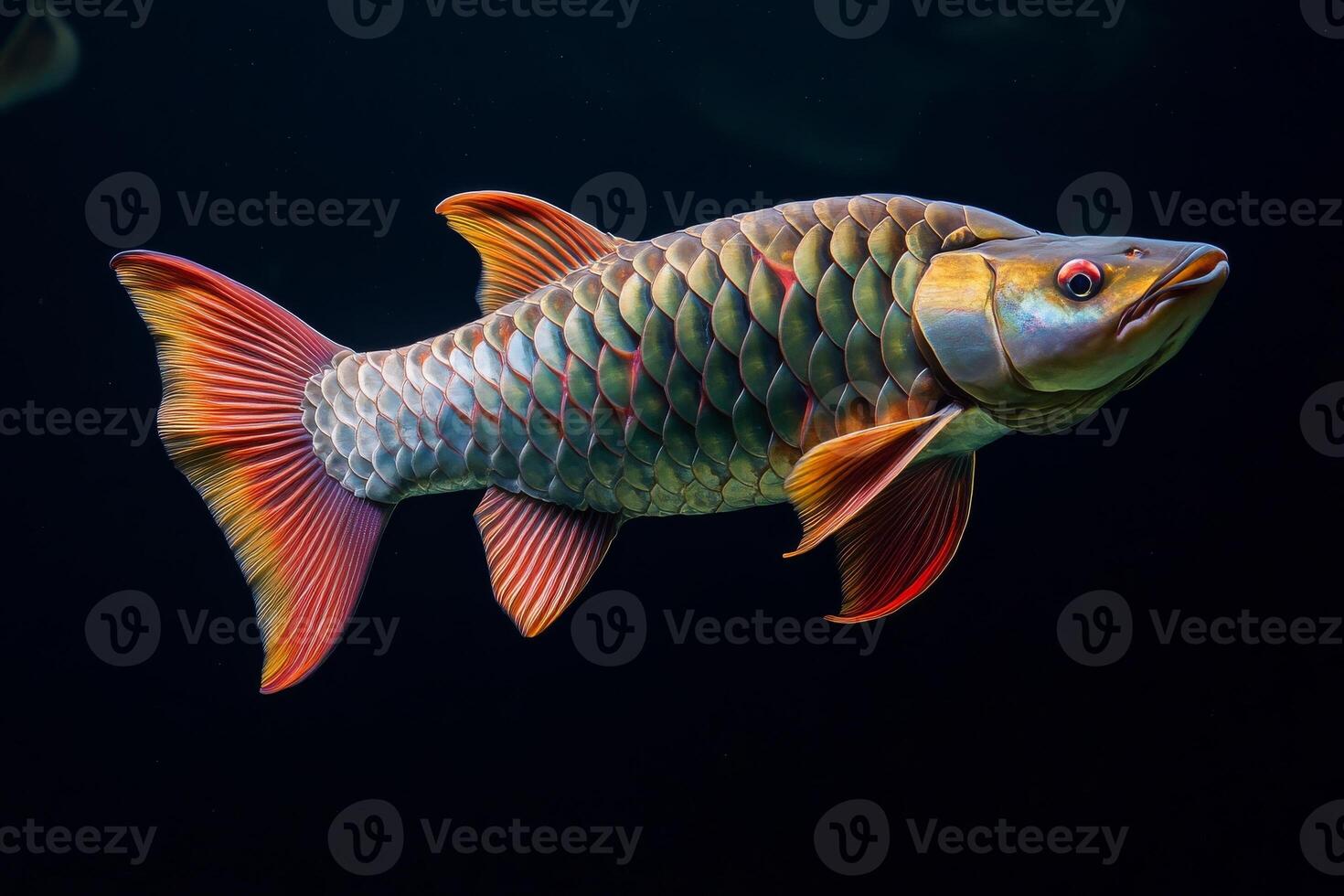 A colorful fish swimming in an aquarium photo