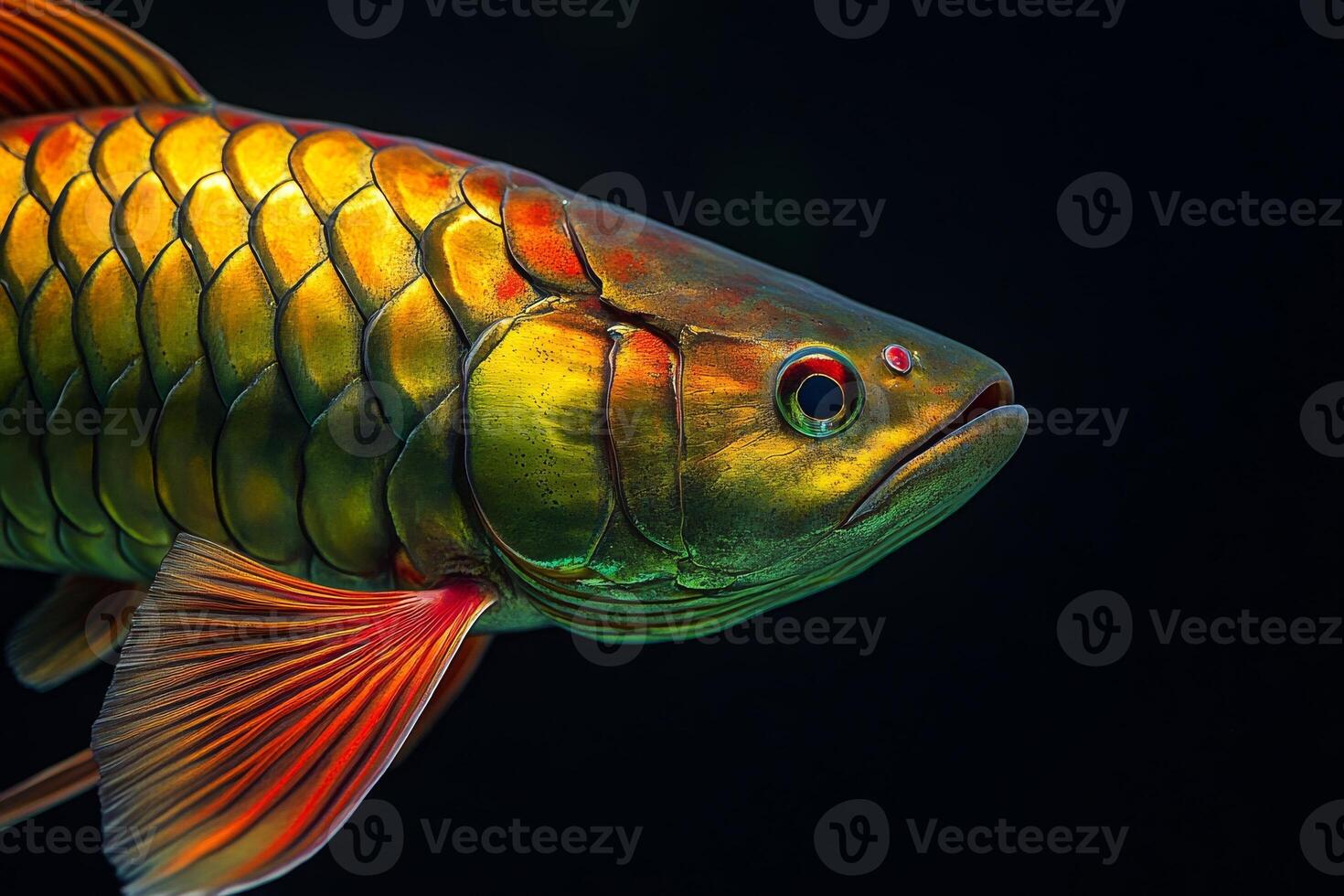 A fish with bright red and orange fins photo