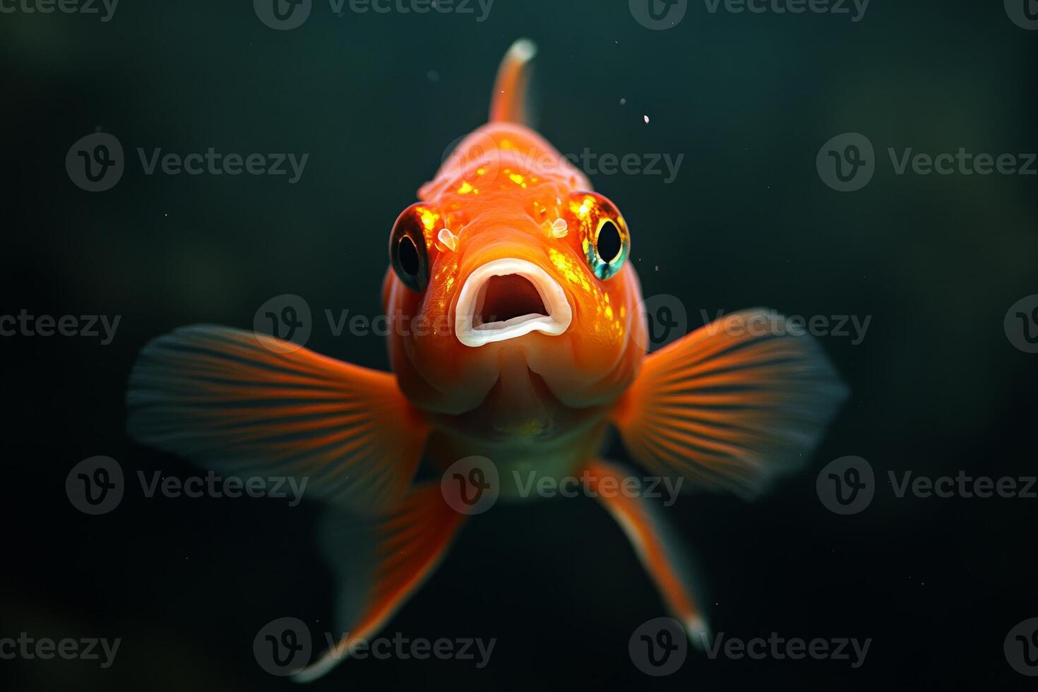 A close up of a fish with its mouth open photo