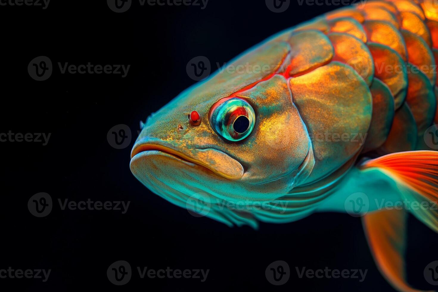 A close up of a fish with bright eyes photo