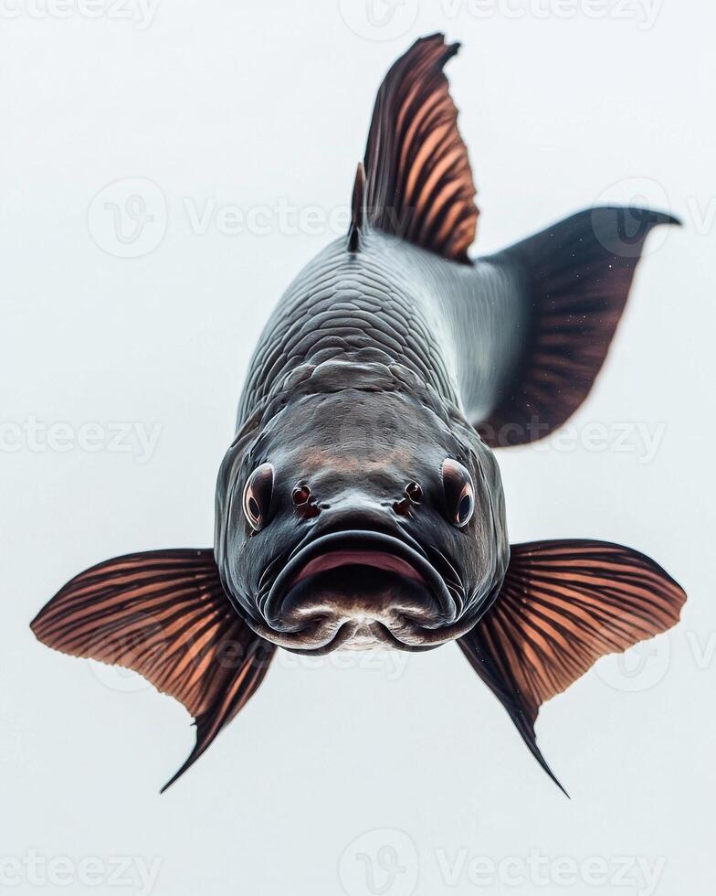 A fish with a long tail and a big head photo
