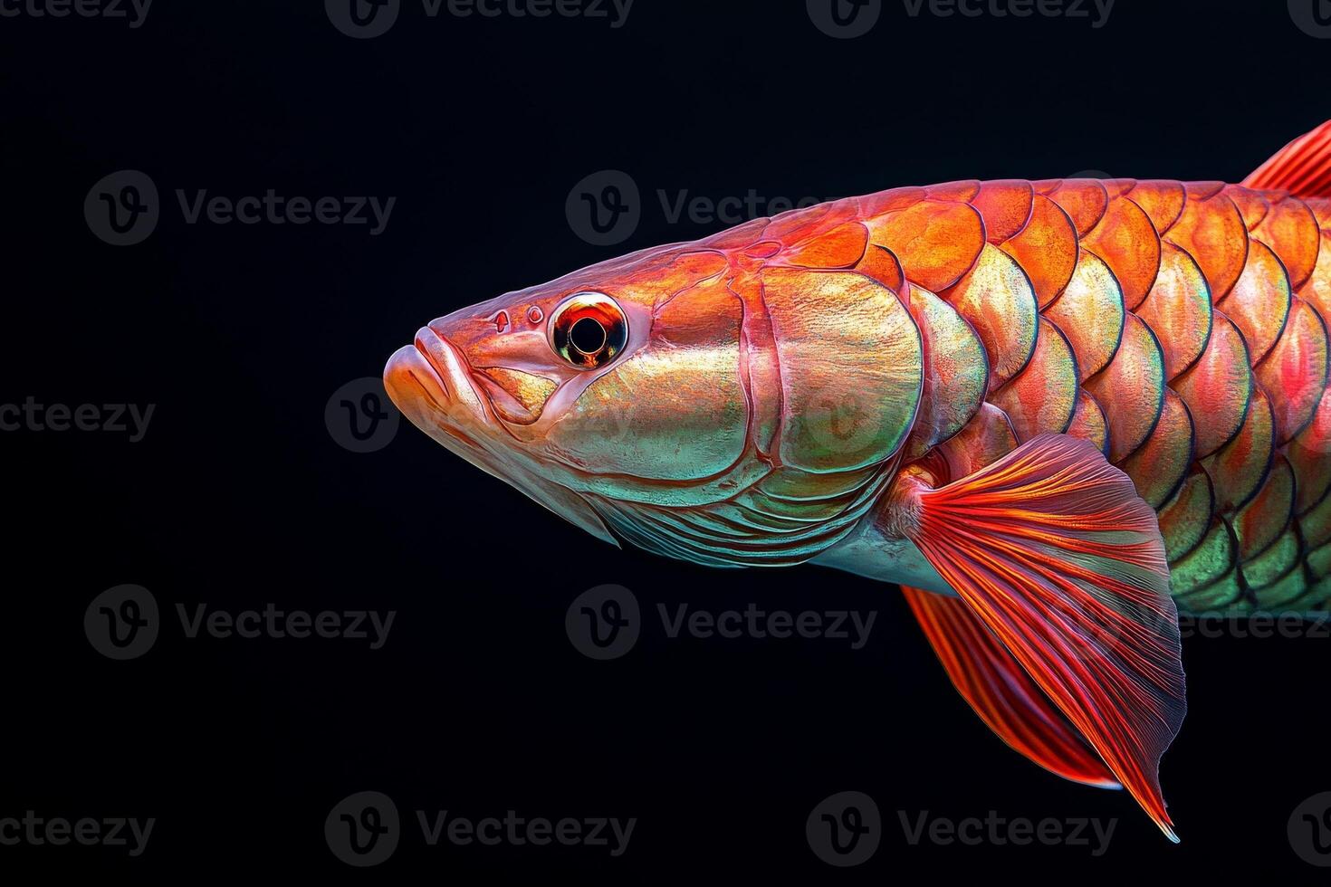 A red and orange fish with long fins photo