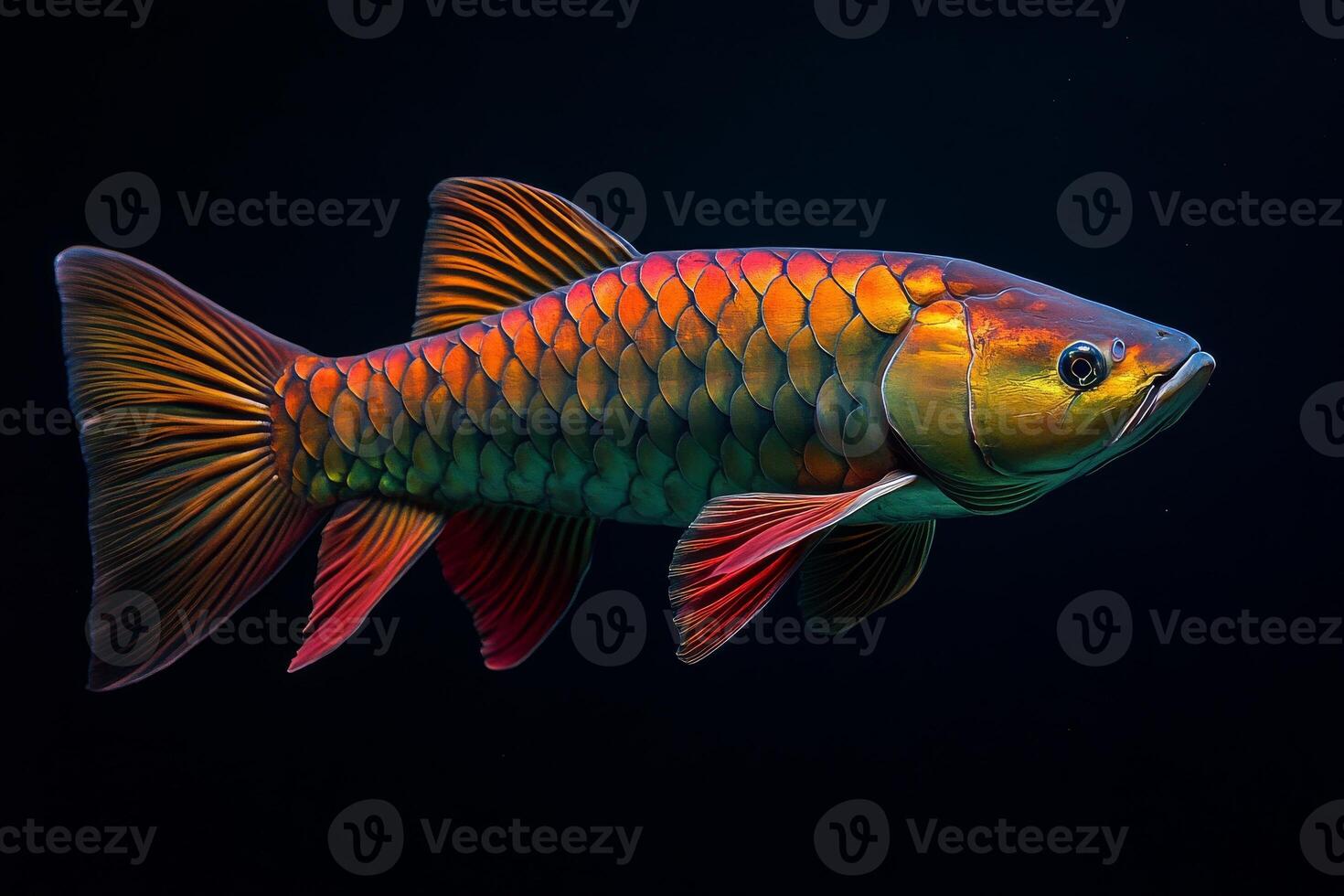 A fish with red and orange fins photo
