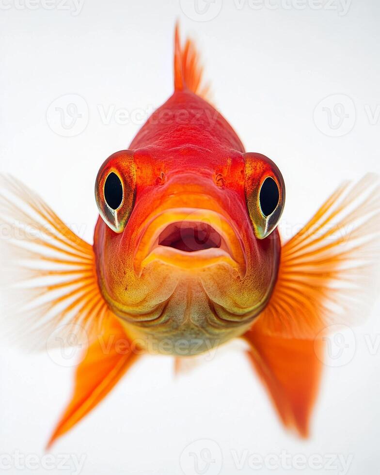 A close up of a fish with its mouth open photo