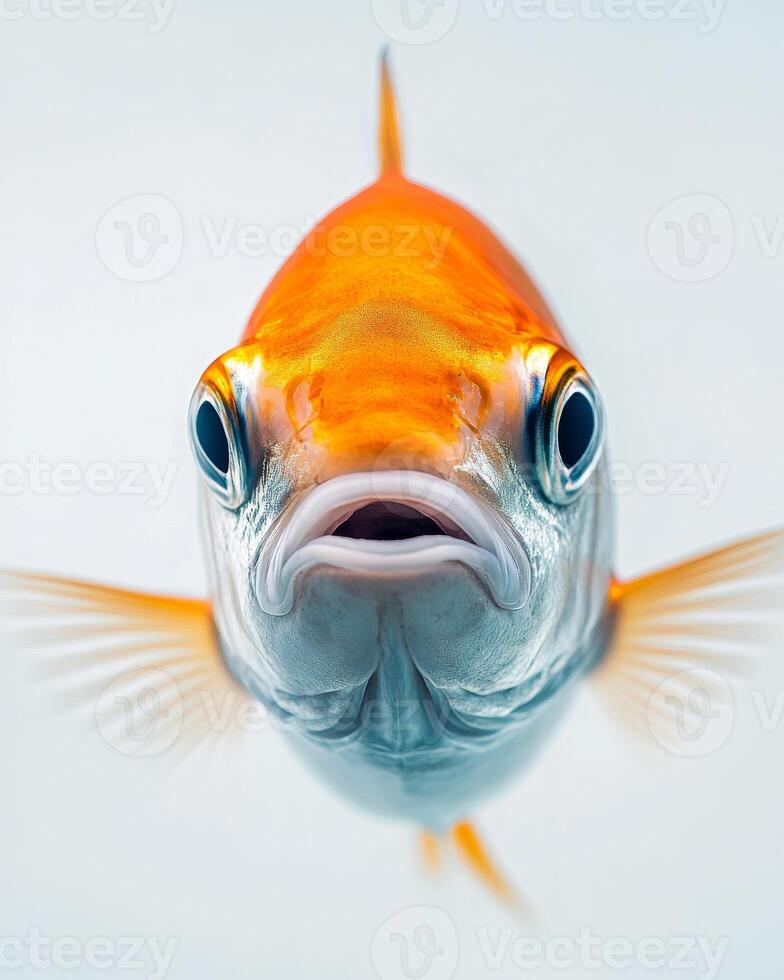 A close up of a fish with its mouth open photo