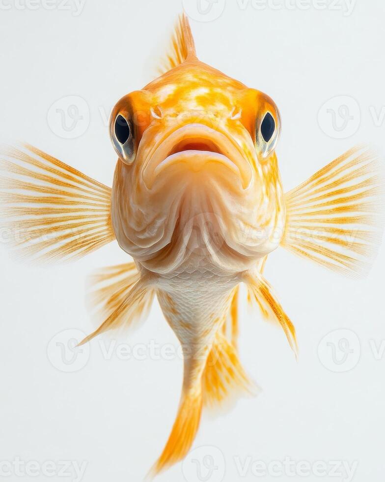 A close up of a fish with its mouth open photo