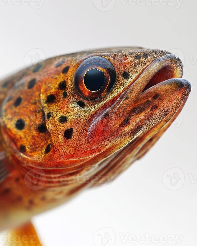 A close up of a brown trout photo
