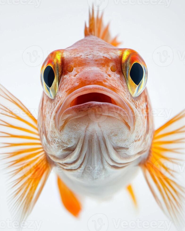 A close up of an orange fish with big eyes photo