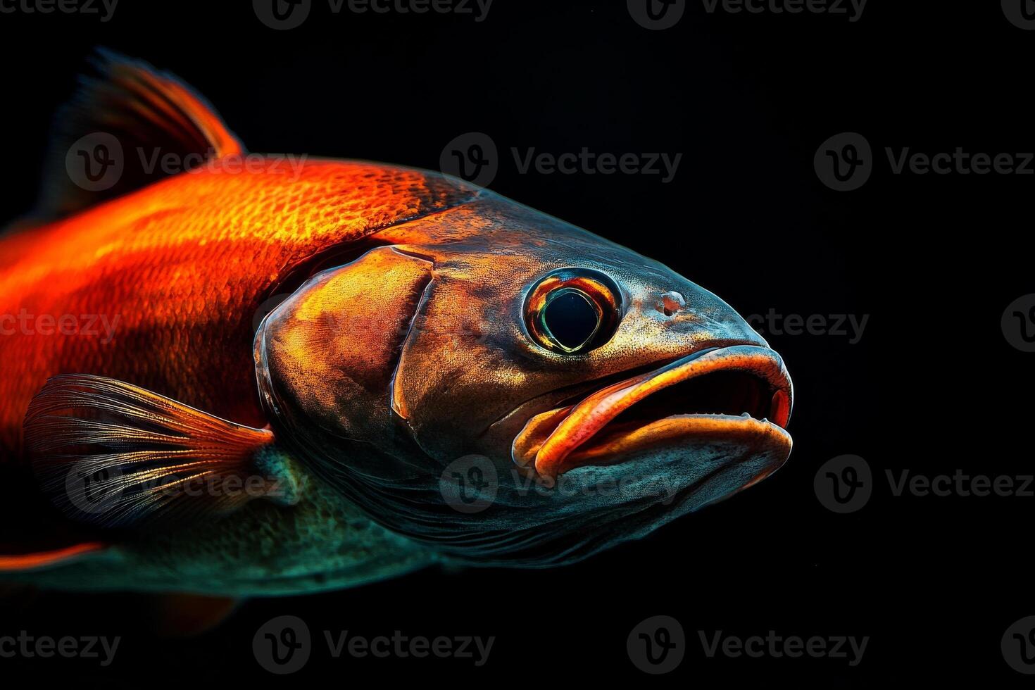 A fish with a big mouth and eyes photo