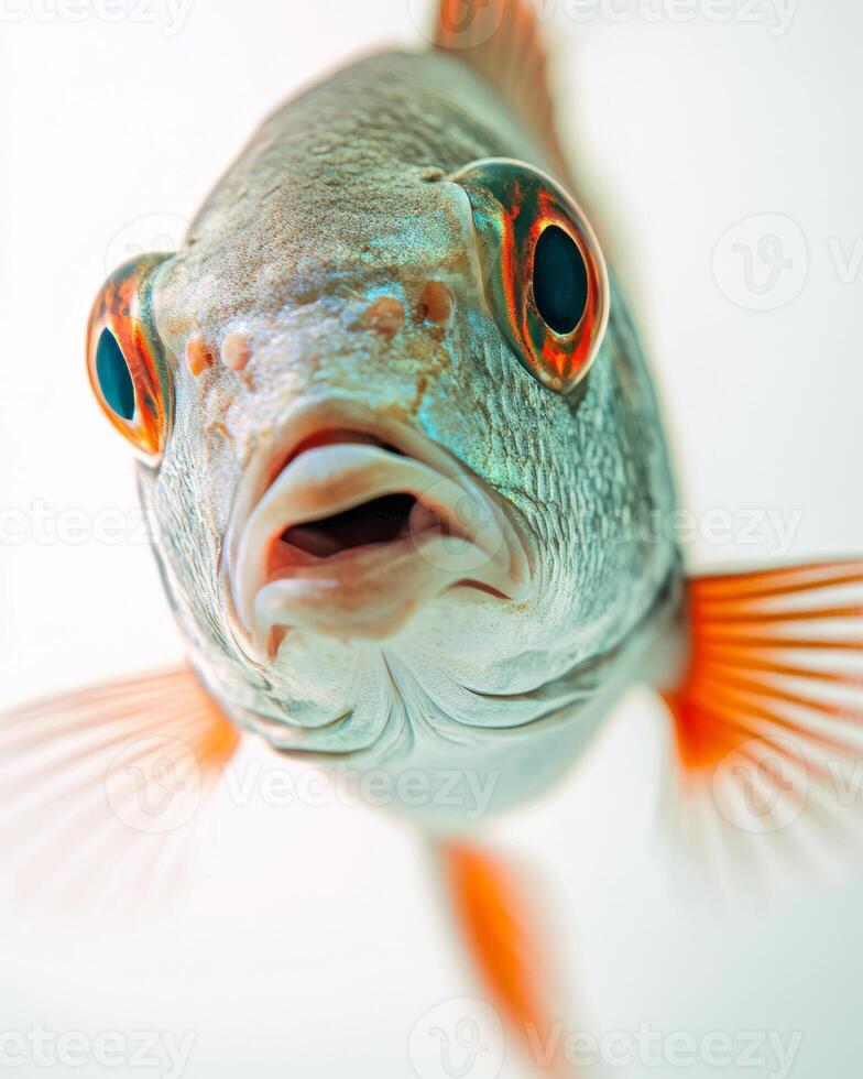 A close up of a fish with a big mouth photo