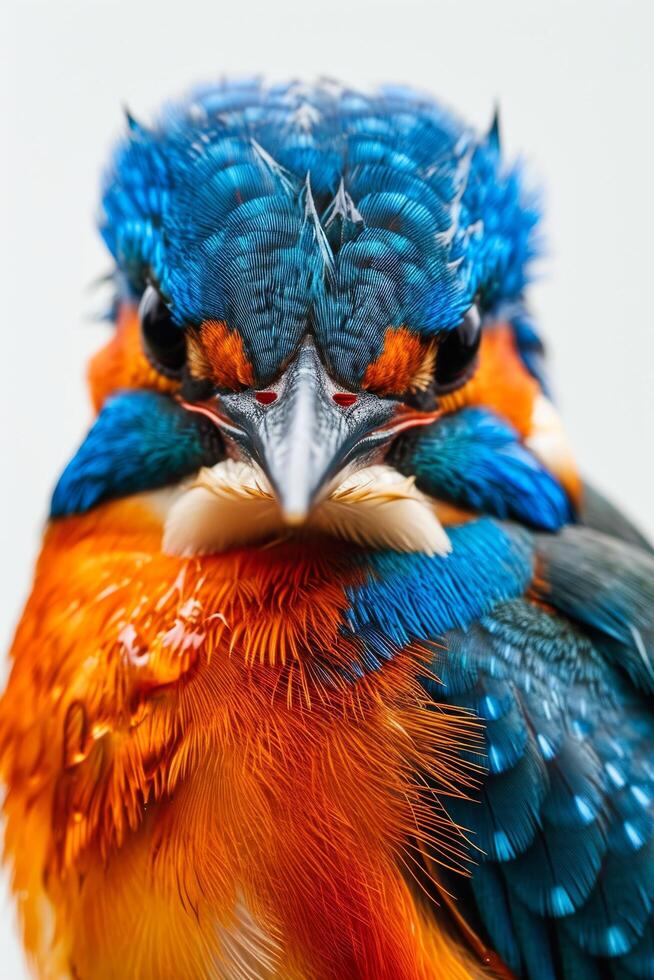 A close up of a colorful bird with wet feathers photo