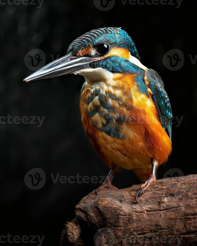 A colorful bird is perched on a branch photo