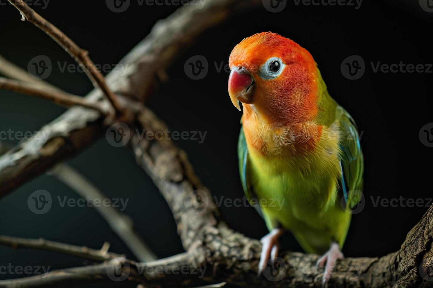 A colorful bird perched on a branch photo