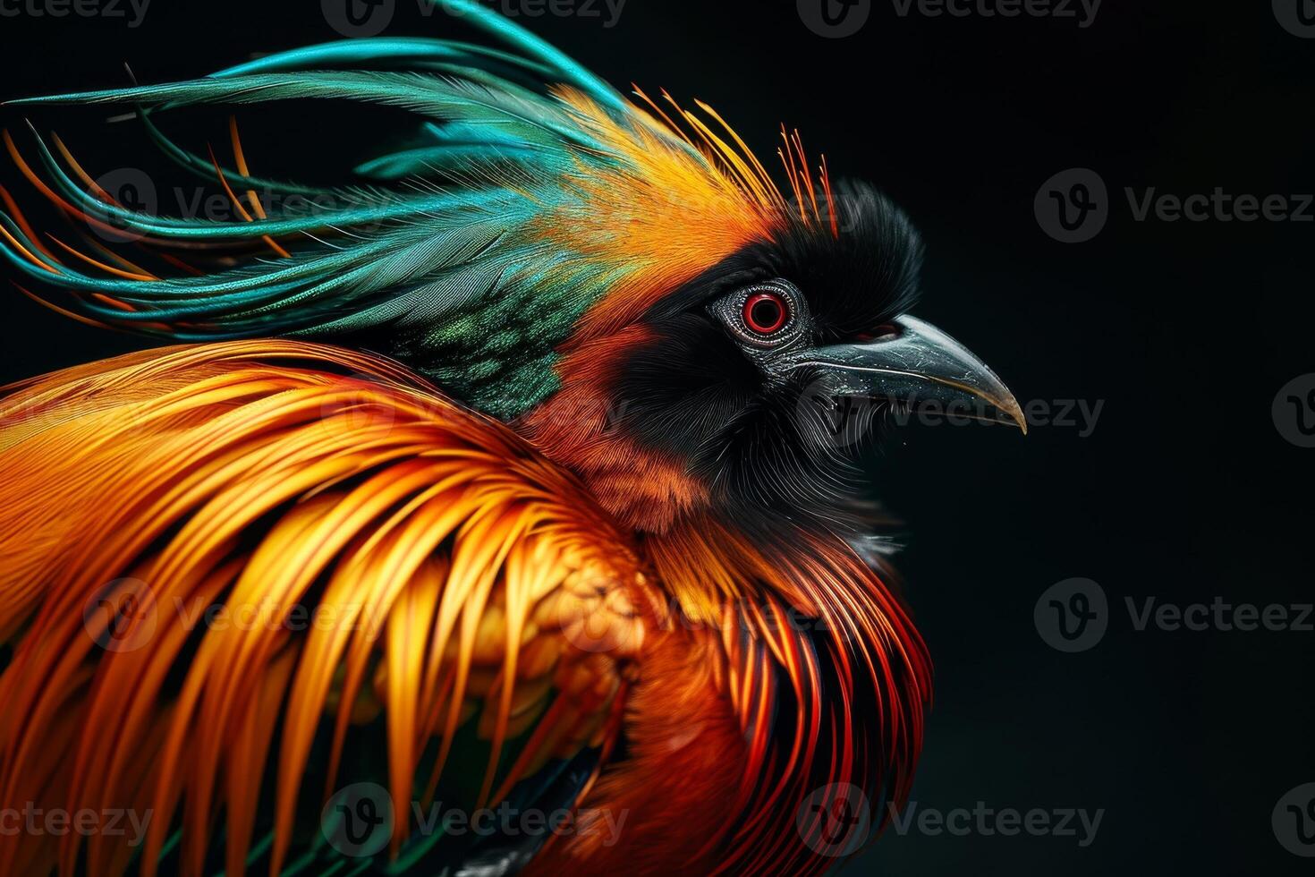 A colorful bird with bright feathers photo