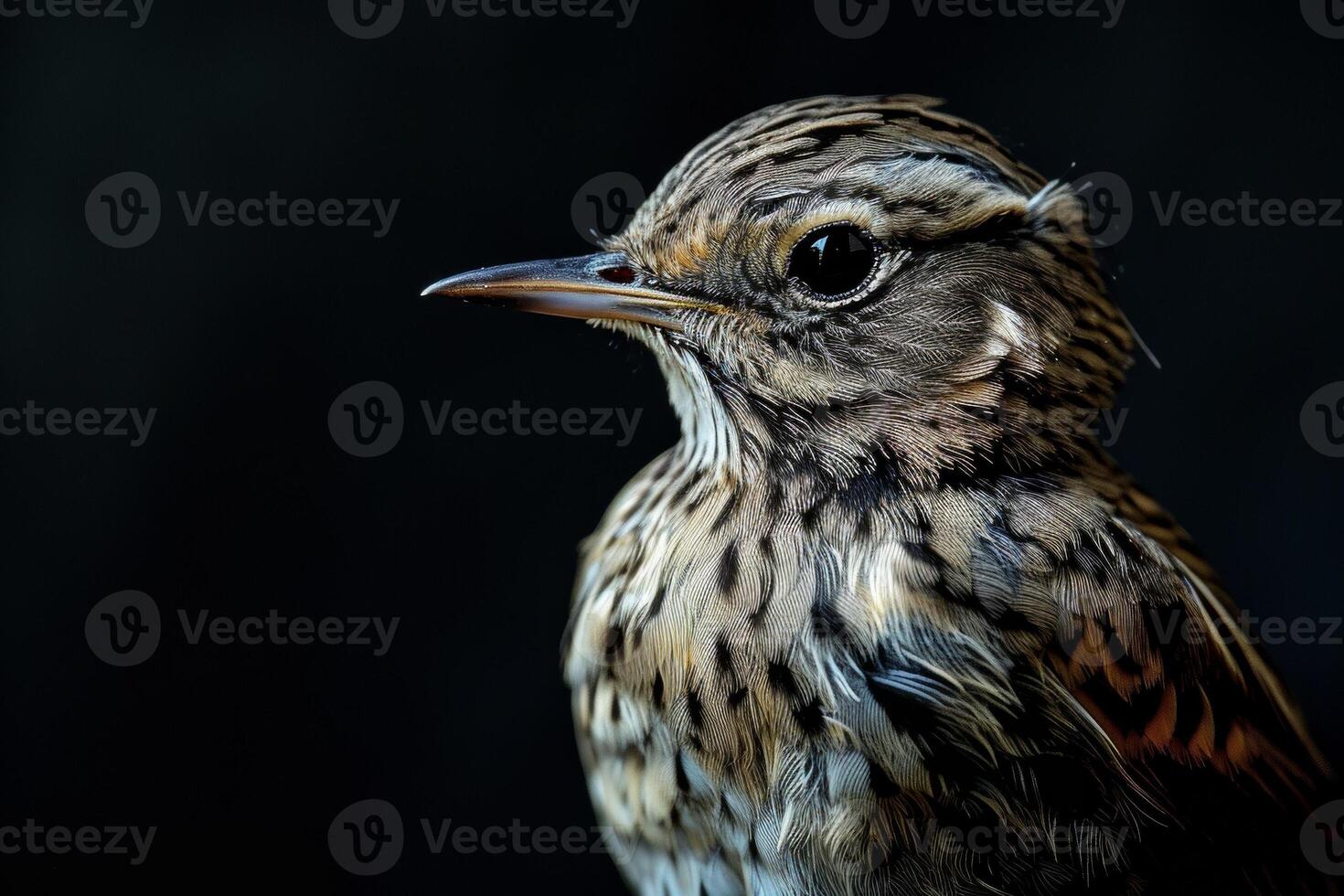 A small bird with a black background photo