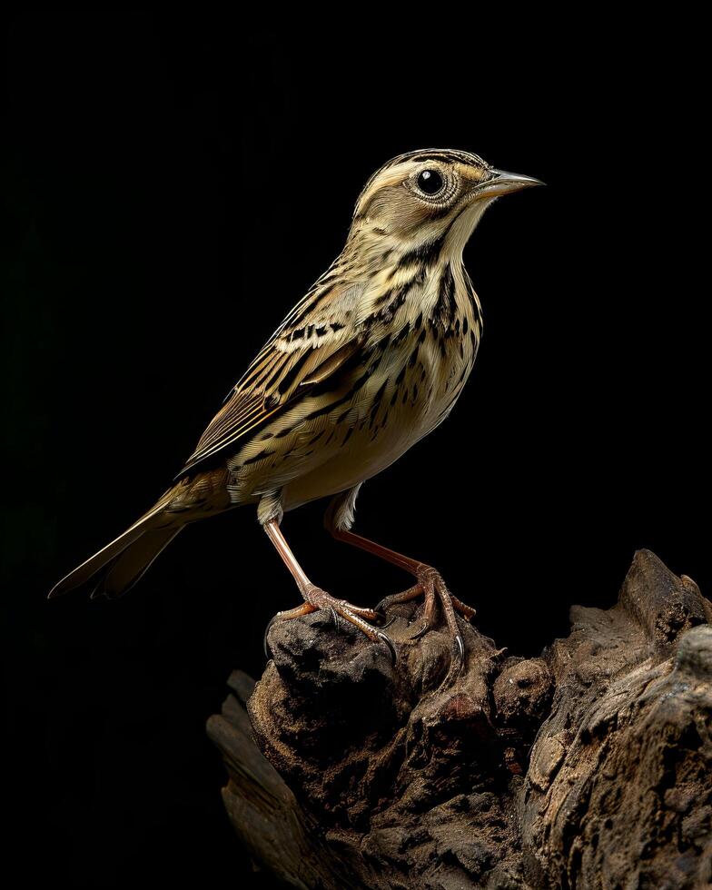 A bird perched on a tree branch photo