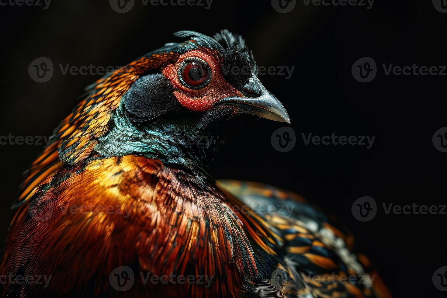 A close up of a colorful pheasant photo