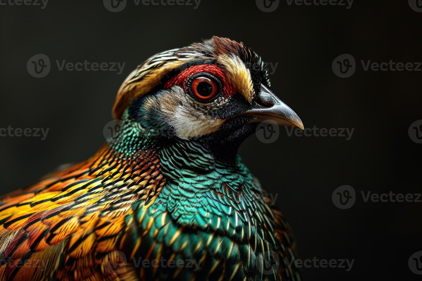 A close up of a colorful pheasant photo