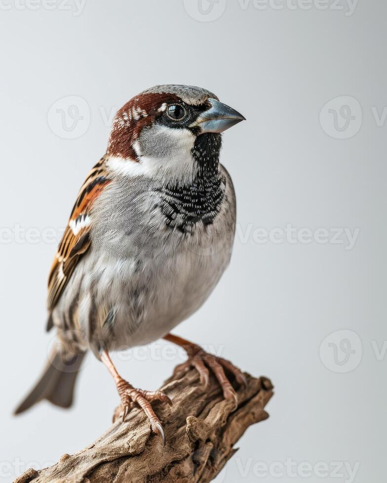 A small bird is sitting on a branch photo