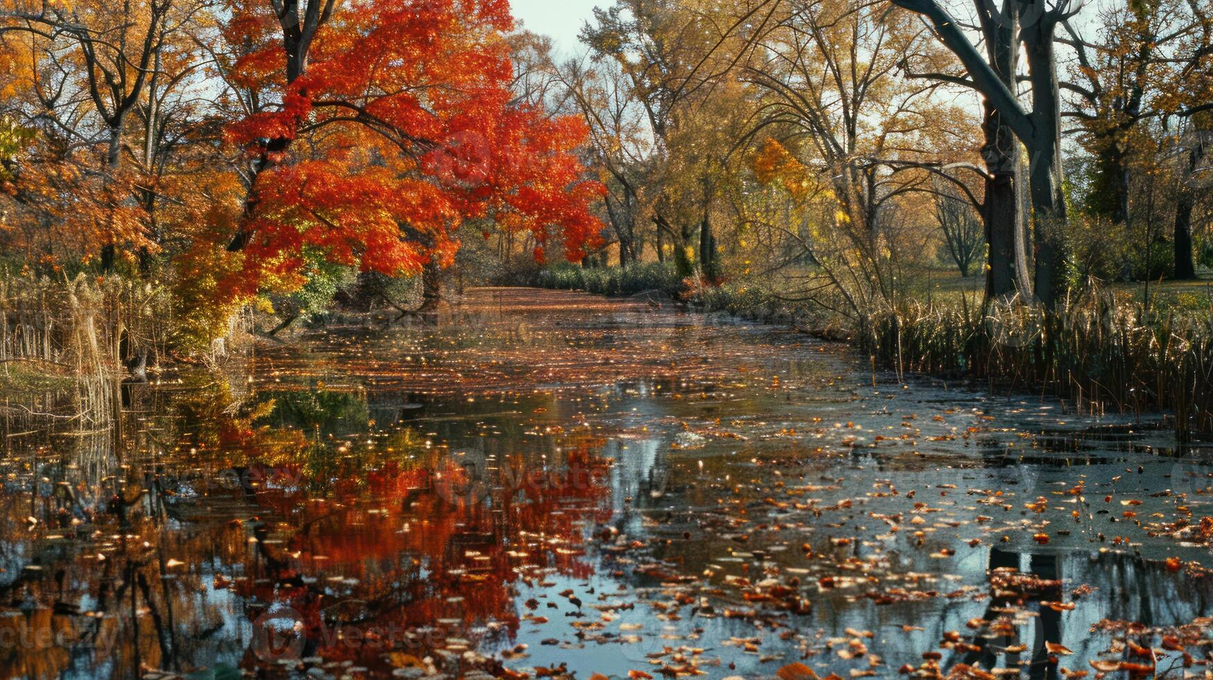 Autumnal Reflection in a Still Pond photo