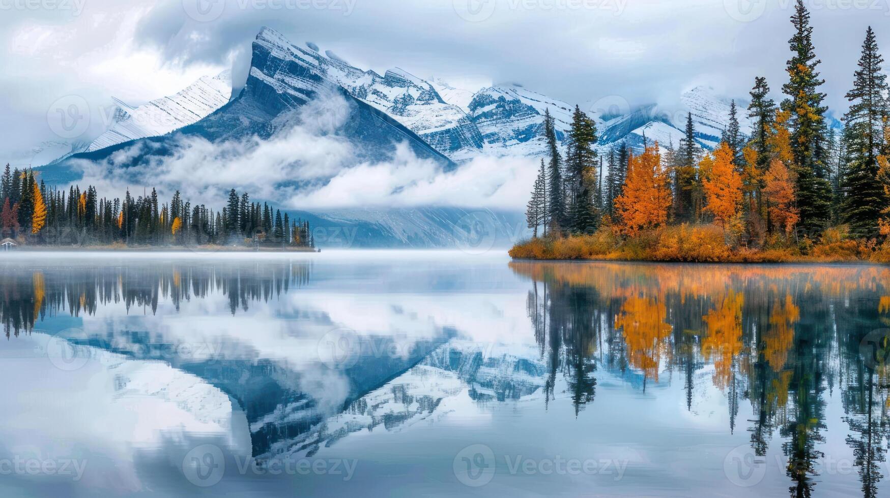 Mountain Reflection in a Serene Lake photo