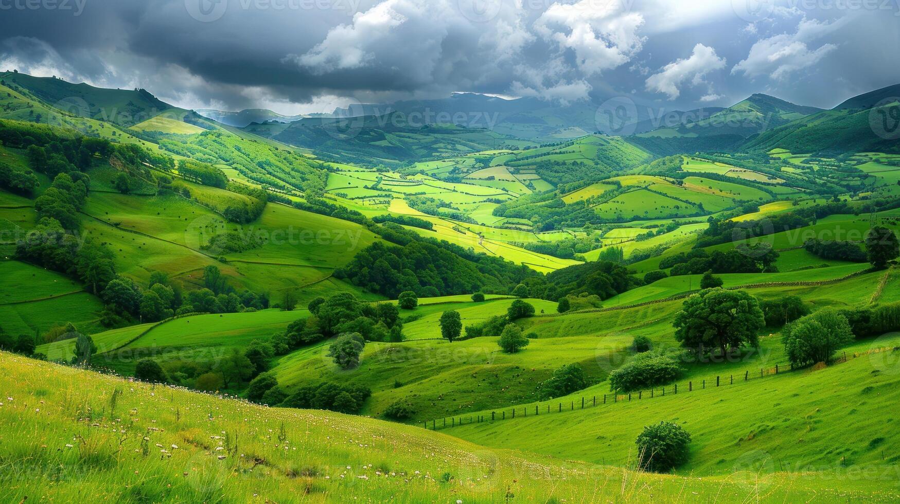 Rolling Hills and Stormy Skies photo