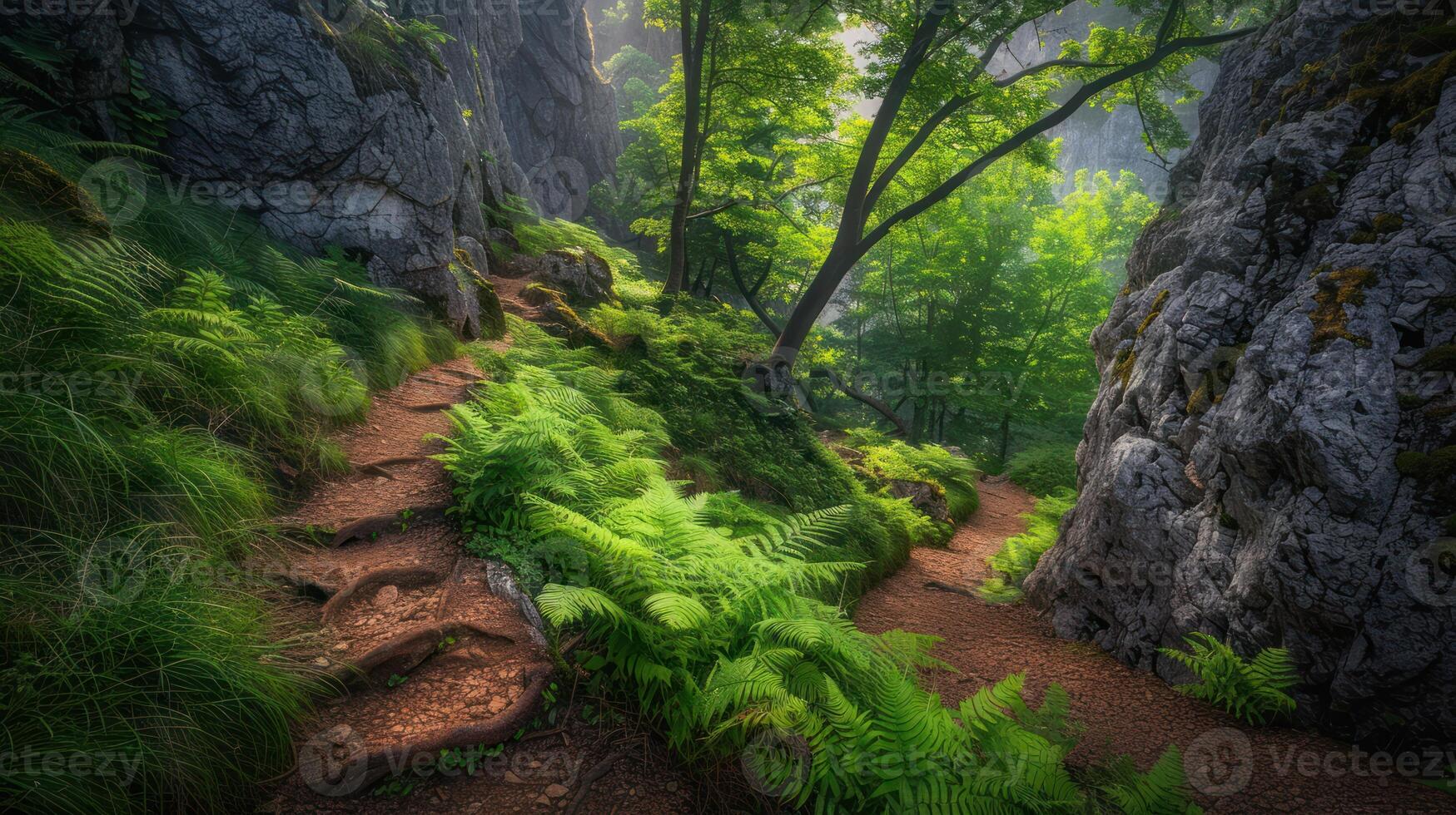 A Path Through a Lush Forest photo