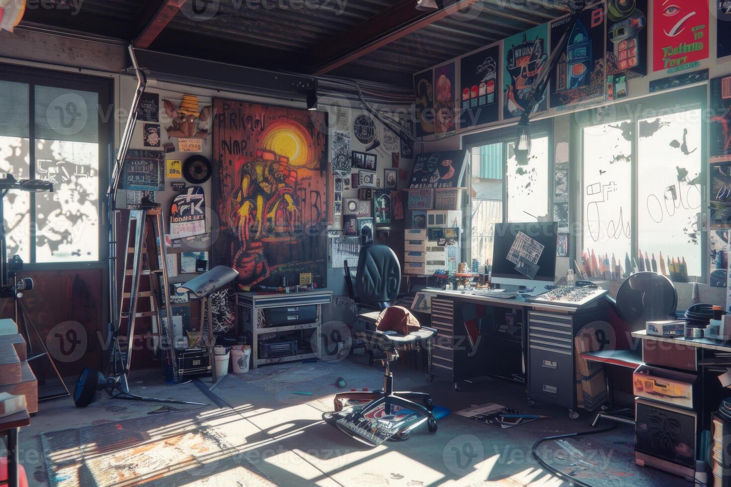 Creative Artist Studio with Digital and Traditional Tools photo
