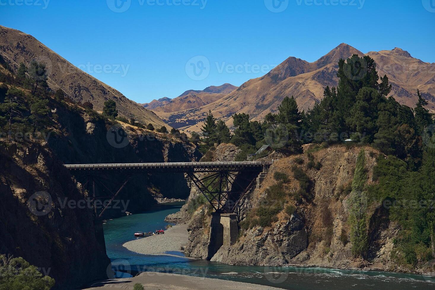View of the bridge at Hanmer Springs in New Zealand photo