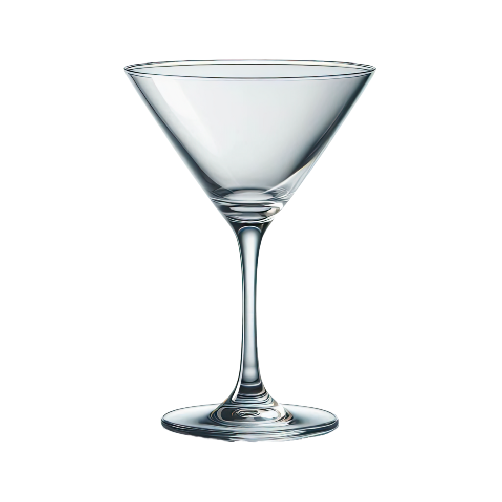 Empty martini glass on white or transparent background png