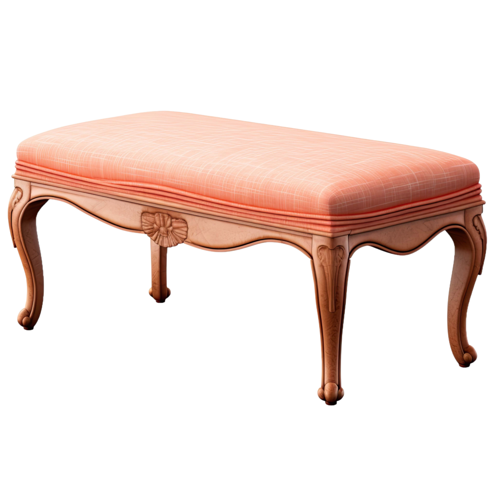 upholstered bench isolated on a transparent background.. png