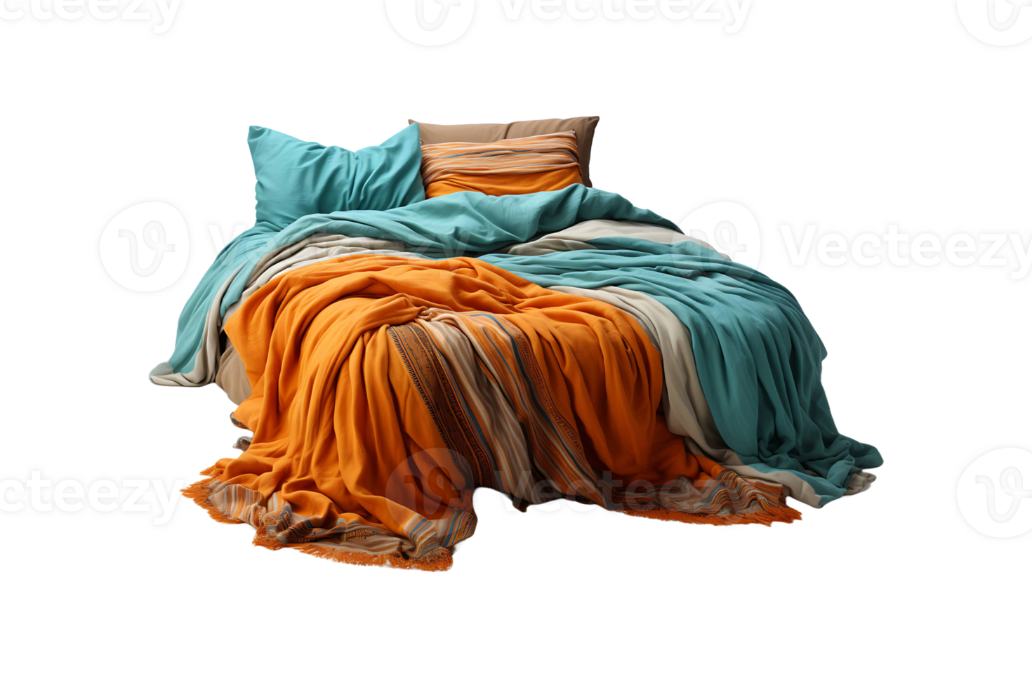 Handloom Bed Sheet isolated on transparent background. png