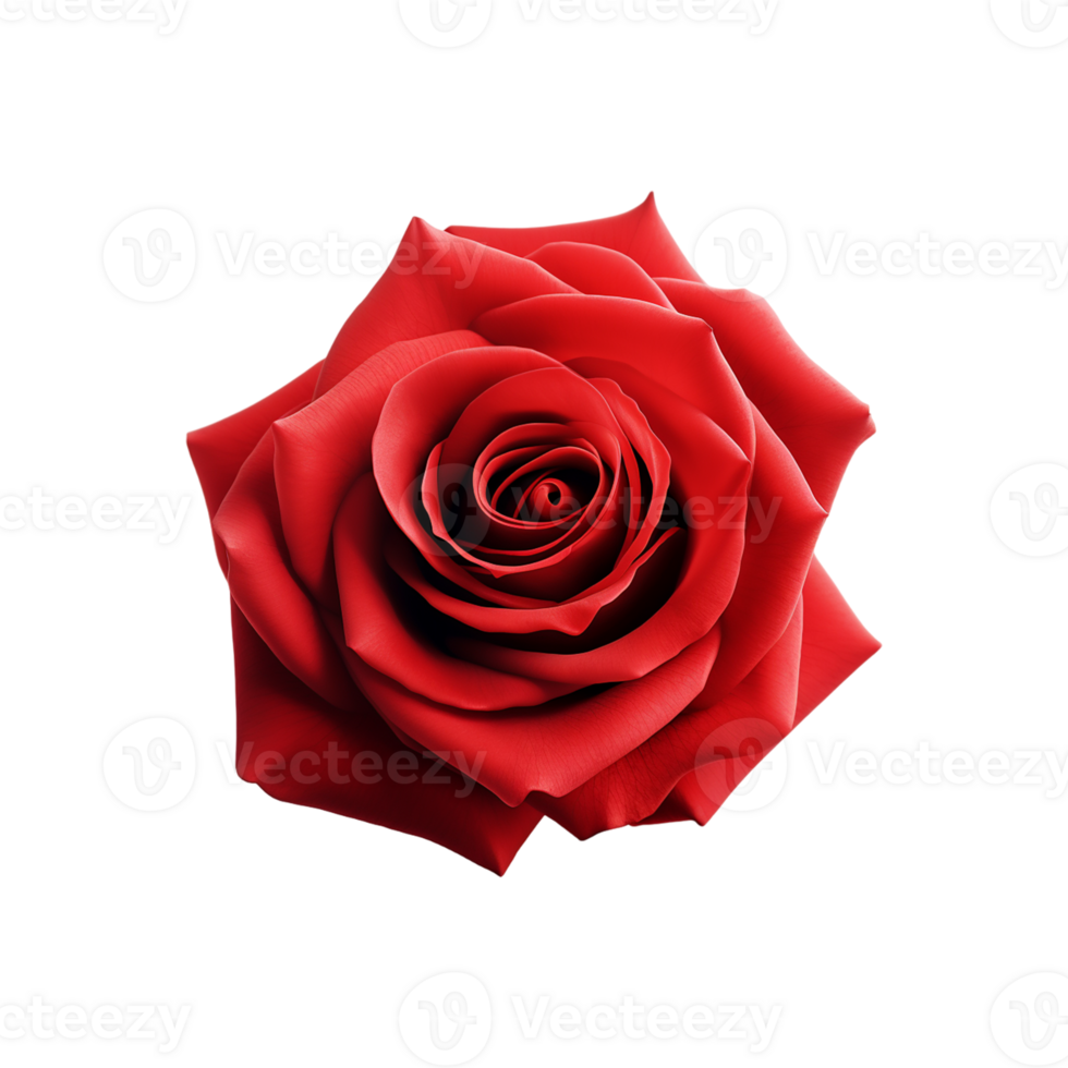 A single vibrant red rose Isolated on a transparent background png