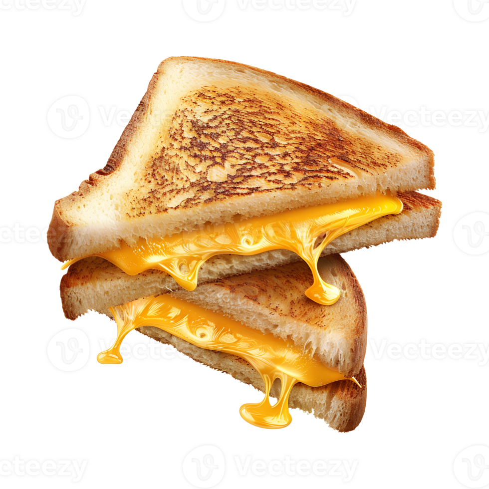 Grilled Cheese Sandwich close up isolated on transparent background png