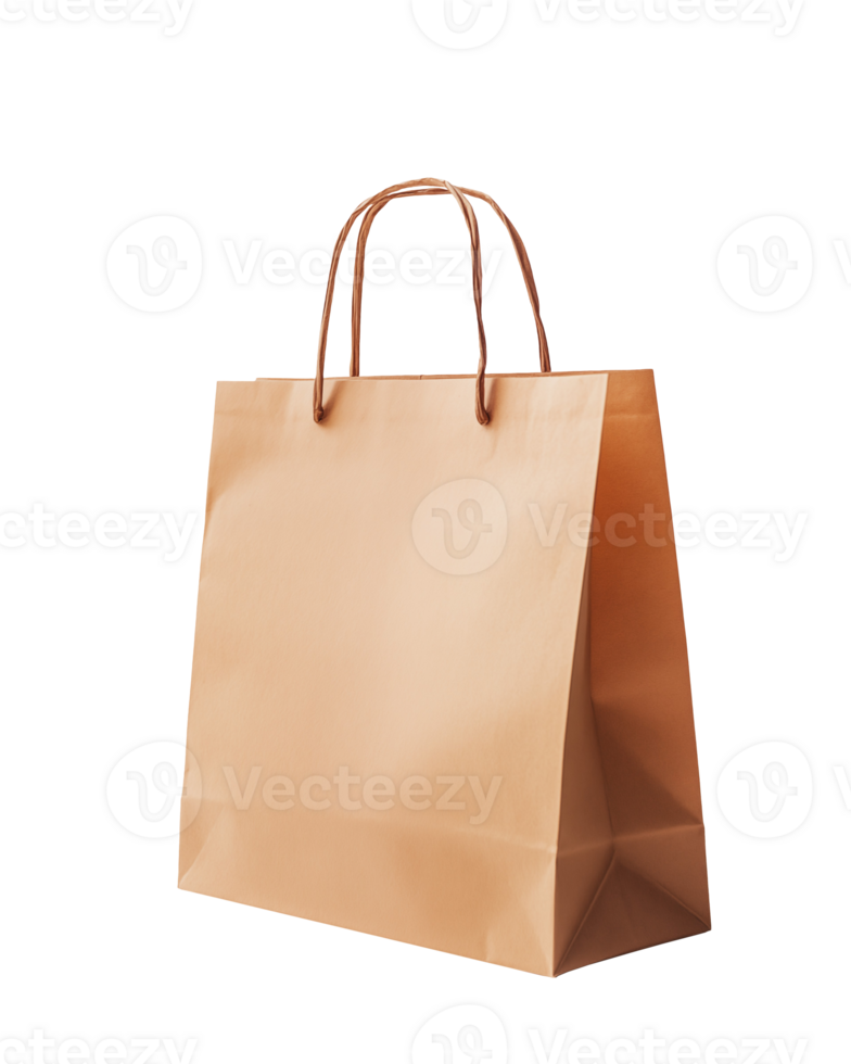 simple minimalist folded paper bag with handle isolated background png